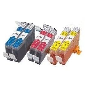 Canon Compatible (9) Pack Bci-3ebk/bci-6 (3bci-3ebk / 2 Cyan 2 Magenta 2 Yellow) for Canon Ink Cartridges Black Cyan Magenta Yellow