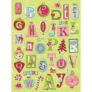 Brenda Walton Grand Adhesions Embellishments: Peppermint Twist Ornament Alphabet
