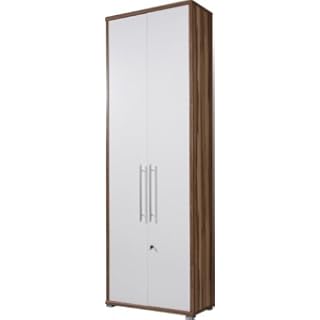 Aktenschrank Fancy mit 6 Ebenen Büroschrank abschließbar 75x220cm aus Holz in Baltimore/Weiß