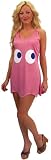 Adult Deluxe Pink Pac Man Pinky Costume Tank Dress