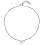 Sterling Silver Braided Chain, Teal Cord, White Cord Necklace with Peace and Chinese Symbol Charm Drop Offs, 18"