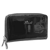Fontanelli Black Patent Leather Zip Wallet