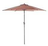 Southern 8' Crank and Tilt Market Umbrella, Brown