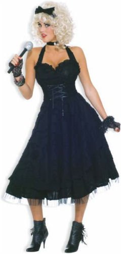 Click here to buy 80s Pops Star Totally Maxed Out Material Girl Costume (hair bow necklace microphone gloves....