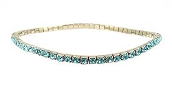 Anklet - A2 - Swarovski (tm) Crystal - Stretch ~ Aqua