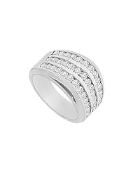 Diamond Row Ring 14K White Gold - 1.50 CT Diamonds