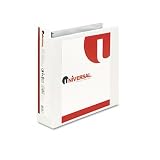 UNV20746 Economy D-Ring Vinyl View Binder, 2" Capacity, White