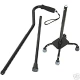 Interchangeable Base 2-IN-1 Offset Handle / Quad Cane