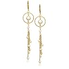14k Yellow Gold Plated Sterling Silver White Freshwater Cultured Pearl Dangle Earrings