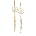 14k Yellow Gold Plated Sterling Silver White Freshwater Cultured Pearl Dangle Earrings