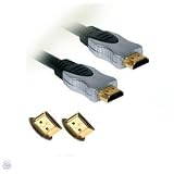 Ex-Pro ULTRA Premium Pro Metal Finished 1m Gold HDMI to HDMI Lead Cable, OFC Fully Sheilded Lead . 1080p - HDMI 1.3 (125283-49) Compliant. FULL HD Support. DVD Player, Sky, Virgin, PS3. from Ex-Pro