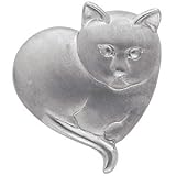14K White Gold Kitty Love Brooch/Pendant Slide