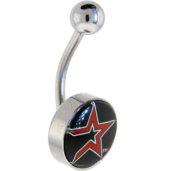 Major League Baseball Logo CURVED Belly Ring - Houston Astros