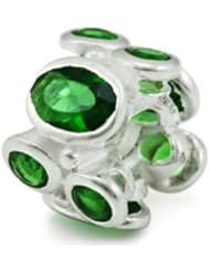 Genuine Ohm Beads (TM) Product. 925 Sterling Silver May Shimmering Birthstones European Bead Charm. 100% Satisfaction Guaranteed.