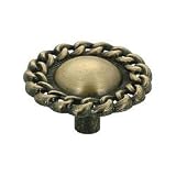 1 1/2'' Dia Antique Brass Knob