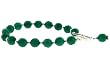 Faceted Green Agate and Sterling Silver Bracelet with Swarovski Crystal