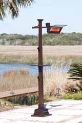 Fire Sense Hammer Tone Bronze Mission Design Pole Mounted Infrar