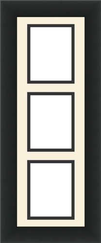 ArtToFrames Collage Frame PhotoMat, Double Mat with 3 Openings, with Satin Black frame.