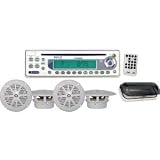 New-200-Watt Marine Receiver with Four 5 1/4 2-Way Speakers and Splash Proof Radio Cover - CL3947