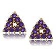 Genuine Iolite Womens Stud Earrings Crafted in Solid 14K Gold