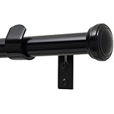 Levolor 5454677 Fluted End Cap Rod Set, 66-to-120-Inch Width, 1-Inch Diameter, Black