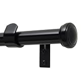 Levolor Fluted End Cap Rod Set, Black, 1-Inch Diameter, 66 to 120-Inch Width
