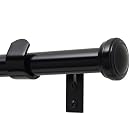 Levolor Fluted End Cap Rod Set, Black, 1-Inch Diameter, 66 to 120-Inch Width