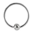 Solid 14KT White Gold 16 Gauge 3/8" Ball Captive Ring 3mm Ball