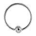 Jewelry : Solid 14KT White Gold 16 Gauge 3/8 Inches Ball Captive Ring 3mm Ball