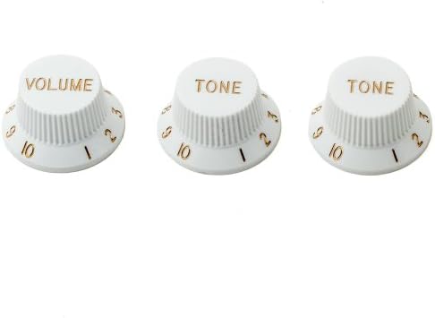 Fender Style Strat Guitar Knobs - White (Set of 3)