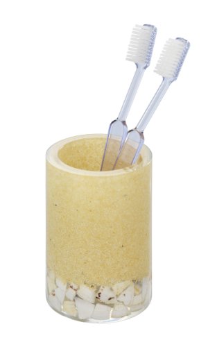 Wenko 19719100 Zahnputzbecher Sand und Stone - Polyresin, beige