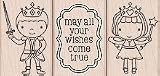 Wood-Mounted Rubber Stamp: Prince & Princess
