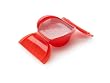 L�ku� Ogya - Olla de silicona platino con filtro, 3-4 raciones, color rojo
