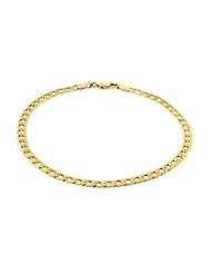 10K Yellow Gold Curb Link Chain Bracelet 8" 2.5 Grams 4MM