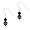 Sterling Silber schwarz Glas Katzen Auge Echte Swarovski Kristall Perlen Ohrringe