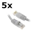 Premium White Ethernet LAN Network Cable CAT5e 6FT / 2m Gold Plated Male to Male Connectors -5 Pack