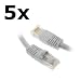 Premium White Ethernet LAN Network Cable CAT5e 6FT / 2m Gold Plated Male to Male Connectors -5 Pack