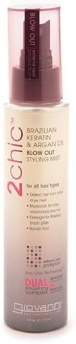 Giovanni Hair Care Products 2chic Brazilian Keratin Argan Oil Collection Leave in Styling Elixir - 4 Oz, Pack of 3