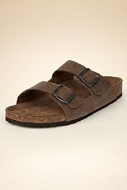 Blue Harbour Leather Two Strap Buckle Footbed Sandals