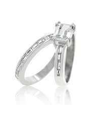 Princess Baguette Wedding Set Ring