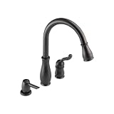 Delta Faucet 978-RBSD Leland Single-Handle Pull-Down Kitchen Faucet, Rubbed Bronze