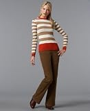 Tommy Hilfiger Donna Striped Crewneck Sweater & Stretch Corduroy Boot-Cut Pants