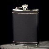 Review Simple Luxuries fs318 / Genuine Black Leather Stainless Steel 8 oz Flask-Wonderful Groomsmen Gift Idea