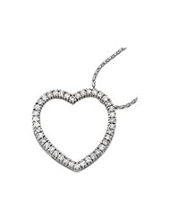 Ann Harrington Jewelry 14k White Gold 5/8 Ct Tw Diamond Heart Pendant Slide