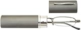 High Quality Reading Glasses (+2.50 Strength, Gunmetal Color), with Cleaning Cloth and Case