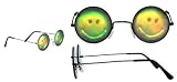Hologramm Sonnenbrille Smiley - Pokerbrille - Funbrille - hochwertige Metallfassung - EYE-ALPIN ® - incl. Microfaserputztuch und Taftschutzbeutel