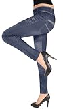 IMAGE OF Capelli New York Distressed Faux Denim Legging Blue