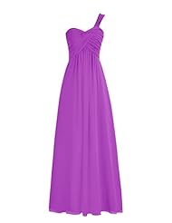 Chiffon One Shoulder Empire   Waistline Floor Length Pleated Evening Dress/Homecoming Dress/Bridesmaid Dress/Pageant Dress/Prom Dress/Party Dress 