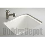 KOHLER K-6657-4U-0 River Falls Undercounter Sink with Four-Hole Faucet Drilling, White
