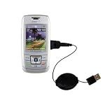 Retractable USB Cable for the Samsung SCH-R400 with Power Hot Sync and Charge capabilities - Gomadic Brand w/ TipExchange Technology